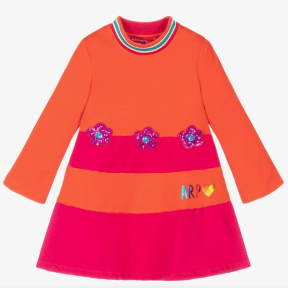 Agatha Ruiz de la Prada striped orange and pink dress NWT